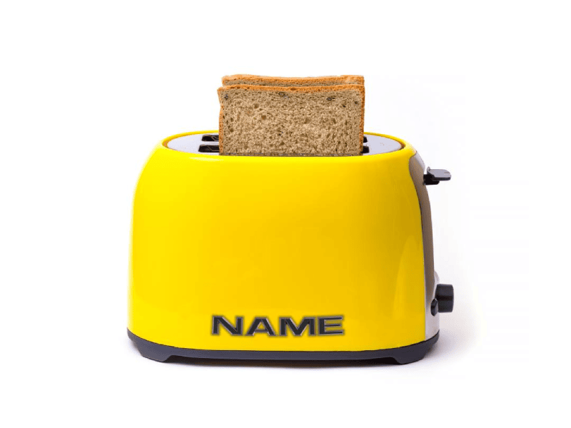 Toaster with brand badge
