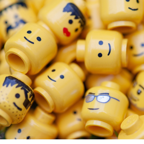 Lego model heads made with ABS