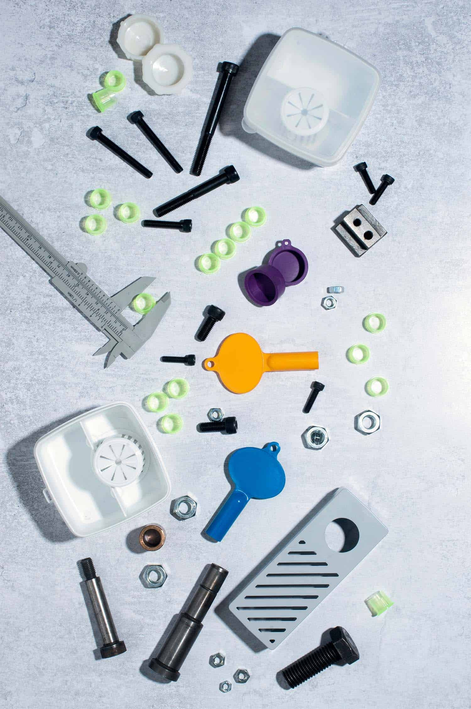 image of some tools and products layed out all together